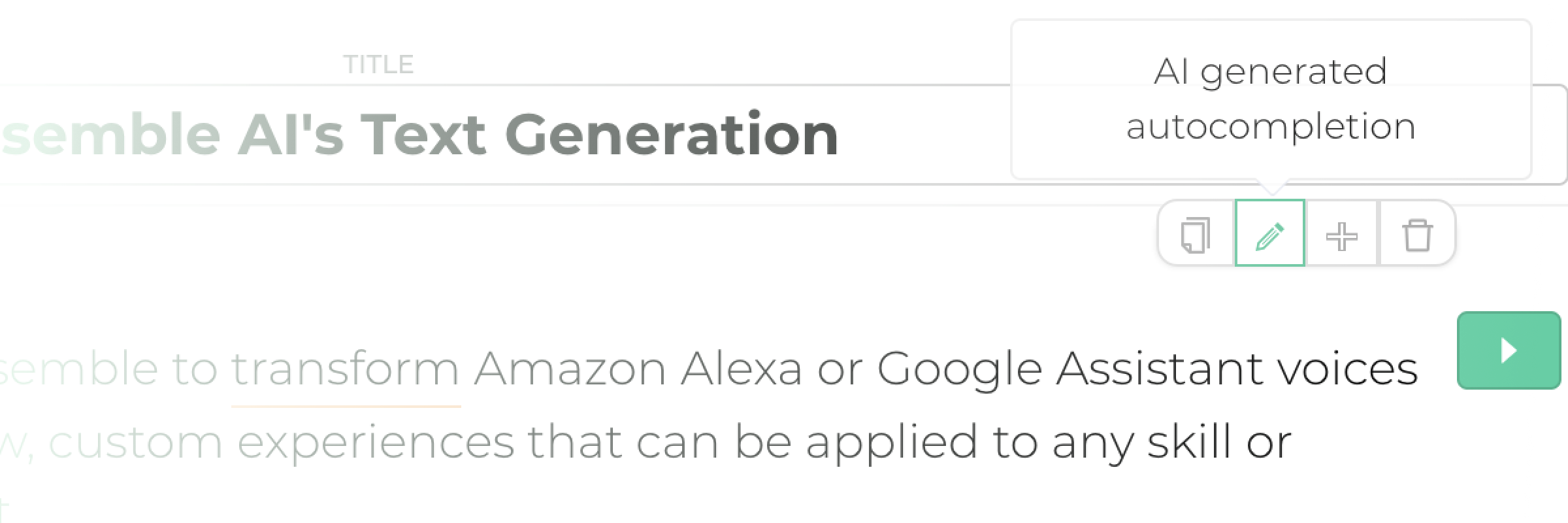 Resemble AI - GPT-3 Integration for quick text to speech.