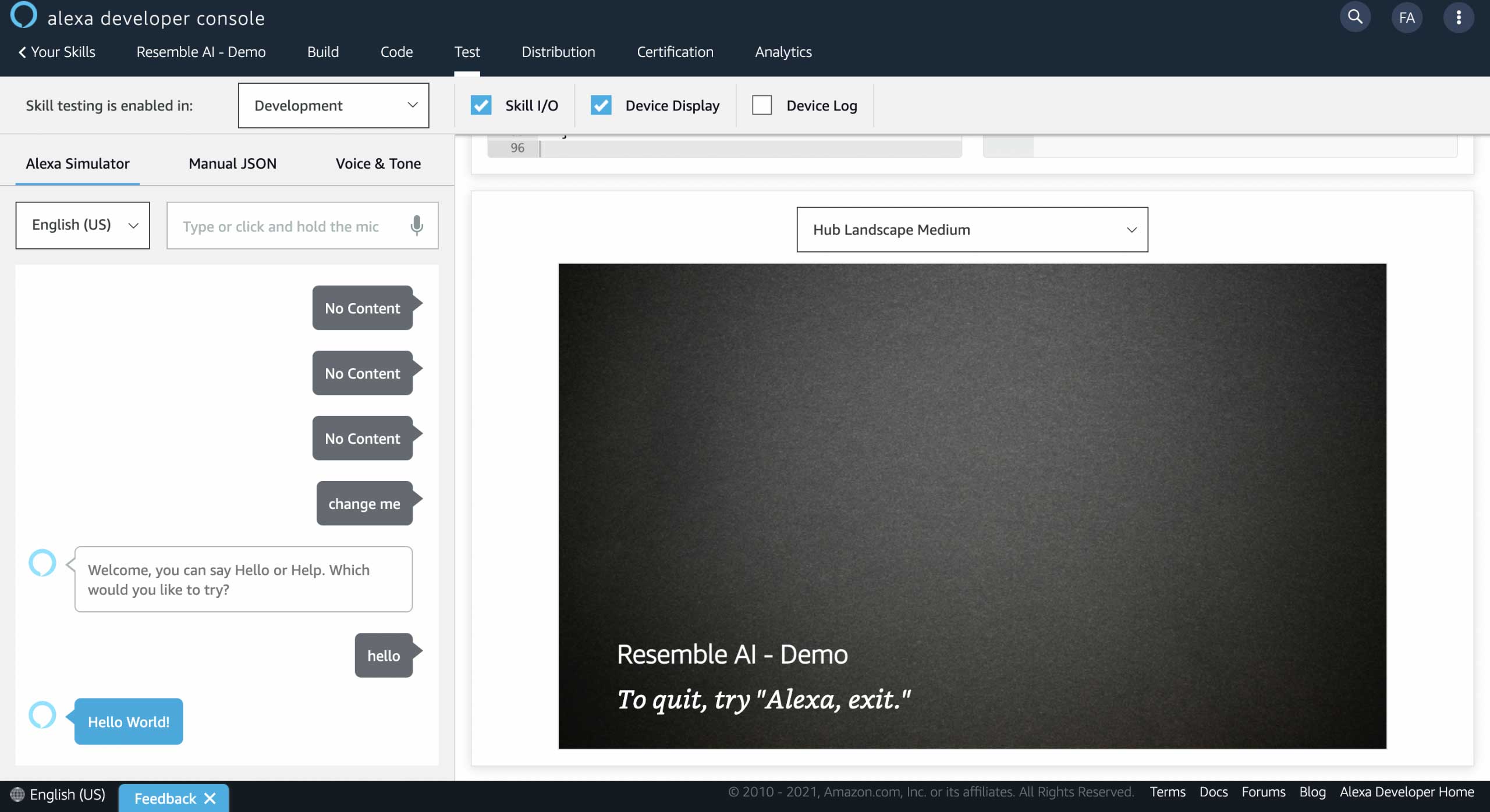 Alexa Skills Step 10 Alexa Skill Test