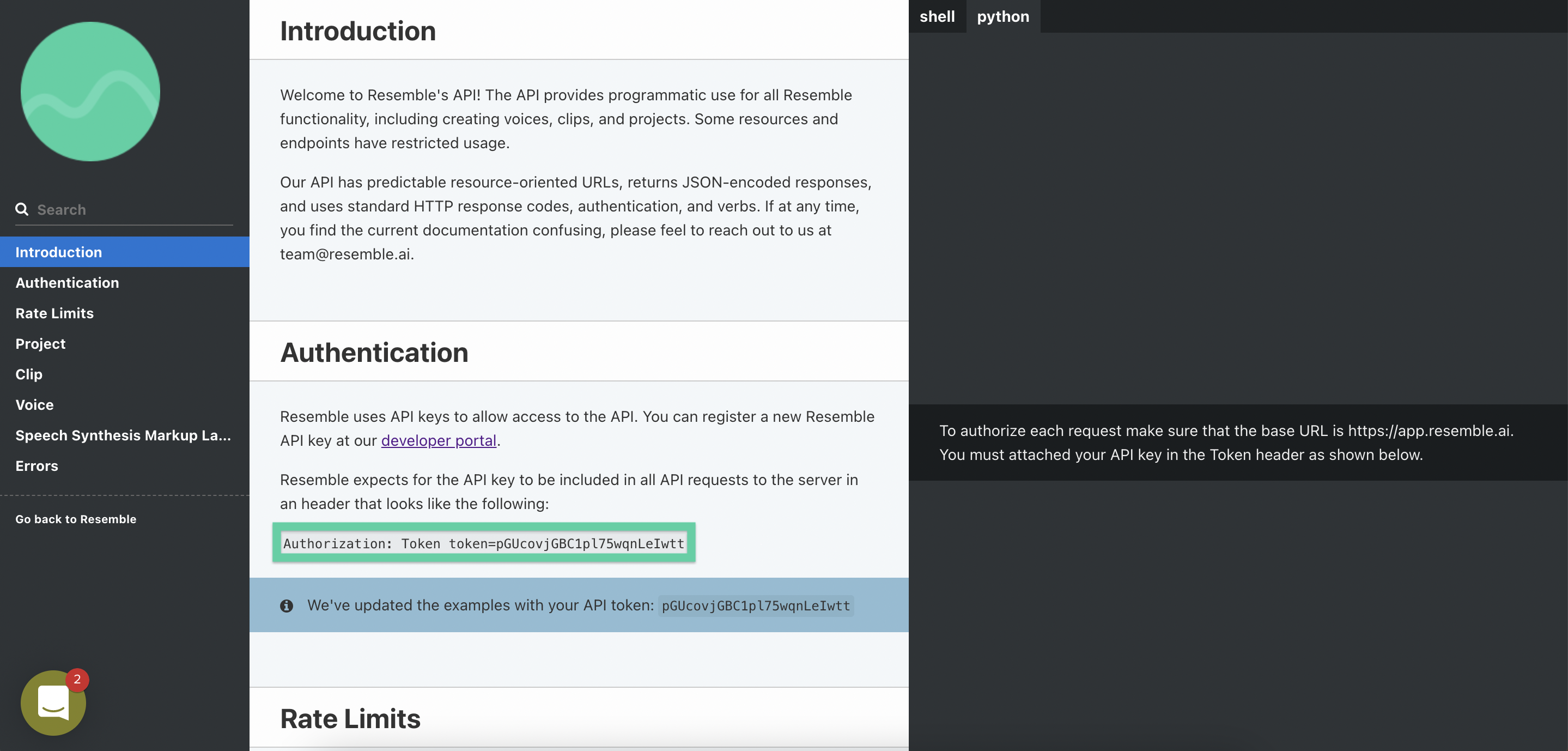 Custom Voices API Token Custom Voices API Token
