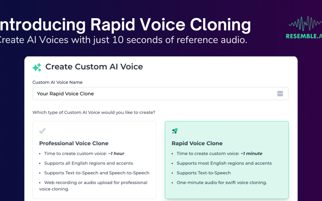 Introducing Rapid Voice Cloning: Create AI Voices in Seconds