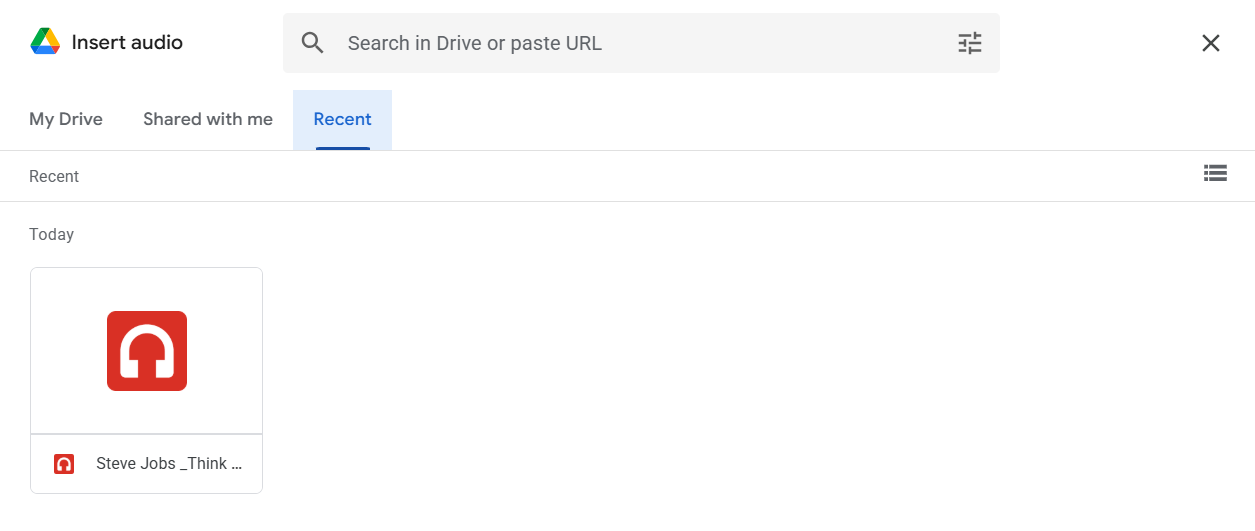 Choose a file from your Google Drive