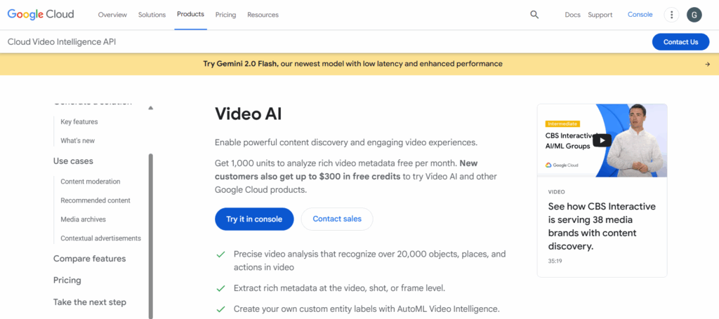 Google Video Intelligence API